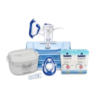 startpakket vernevelaar_HospiNeb_met hygiene box en fysiologische zoutoplossing_product
